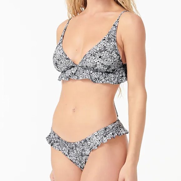 J. Crew French Ruffle Bikini in Valley Floral NWT